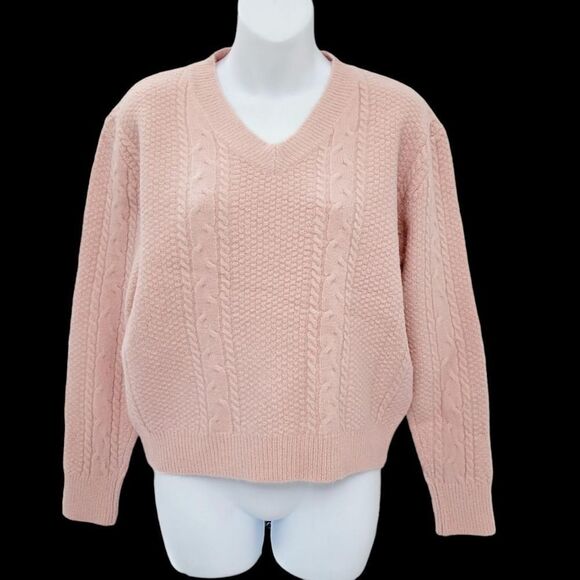 Vintage Sweaters - 2/$20 Vintage Y2K Top Fashion Pink Knitted V-Neck Sweater Size: M